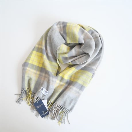 / 継続販売品 / WA000056AU686800 / Johnstons / カシミヤ大判ストール Yellow and Grey / 2411-0997