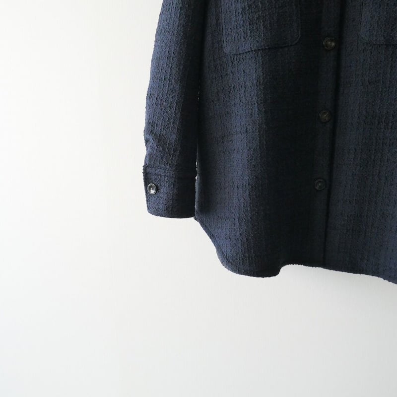 Deuxieme Classe TWEED シャツジャケット ネイビー 2021 / DEUXIEME CLASSE TWEED シャツジャケット