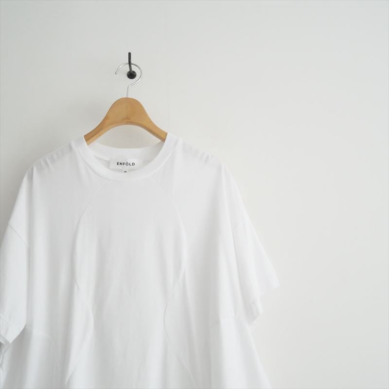 ENFOLD CURVE-SILHOUETTE T-SHIRT ホワイト ENFOLD(エンフォルド)｜CURVE-SILHOUETTE T-SHIRT/Tシャツ