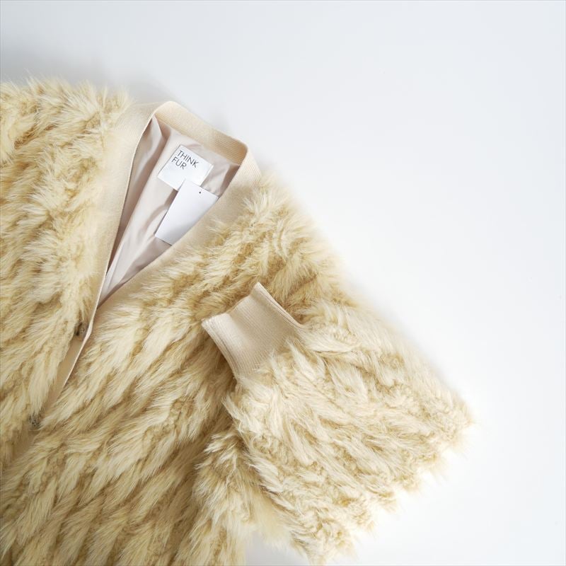 2023AW / THINK FUR / Fur×Knit Medium Cardigan