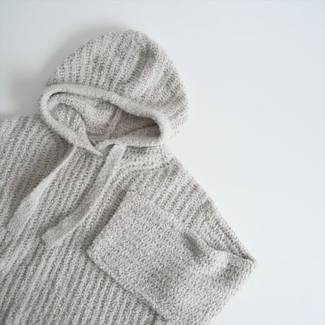 2024SS / 未使用 / GALERIE VIE / コットンカシミヤパイル フーデッドプルオーバー / 23024102005 / 2502-0703