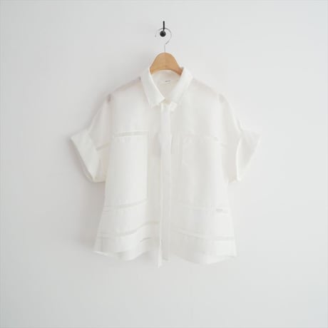 2025SS・人気完売品 ebure フラッフィーオーガンジー シャツ 41107006682606-0059