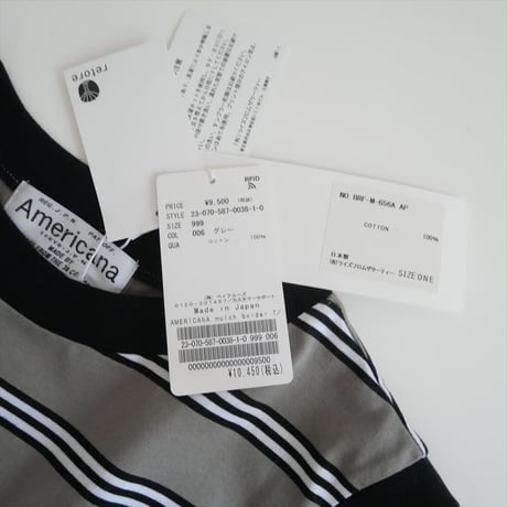 2023SS・人気完売品 / 未使用 / AP STUDIO別注 / AMERICANA / mulch border T/T / 23070587003810 / 2409-0766