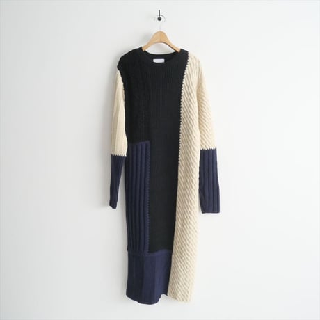 2023AW / 未使用 / MAISON SPECIAL / Blocking Knit Dress/ブロッキングニットワンピース / 21232265203 / 2403-0083