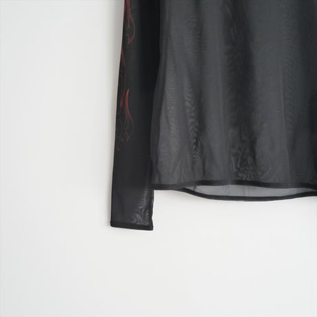 2023AW / LIMI feu / Yohji Yamamoto / FIRE PRINT SLIM FIT TOP / LJ-T11-931 / 2411-1211