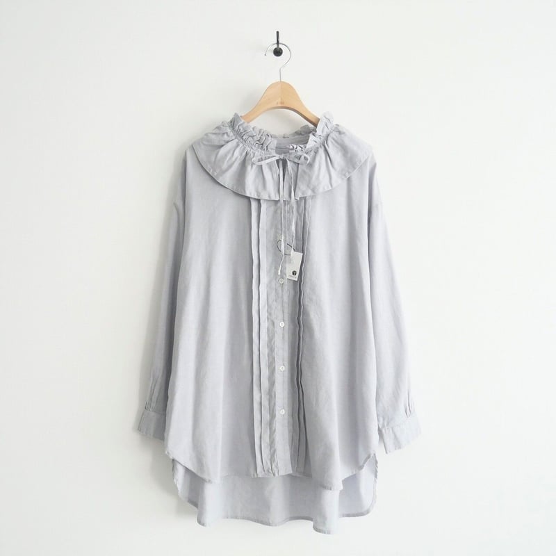 2021 未使用 / nest Robe / アップサイクルリノラッフルカラーブラウス 