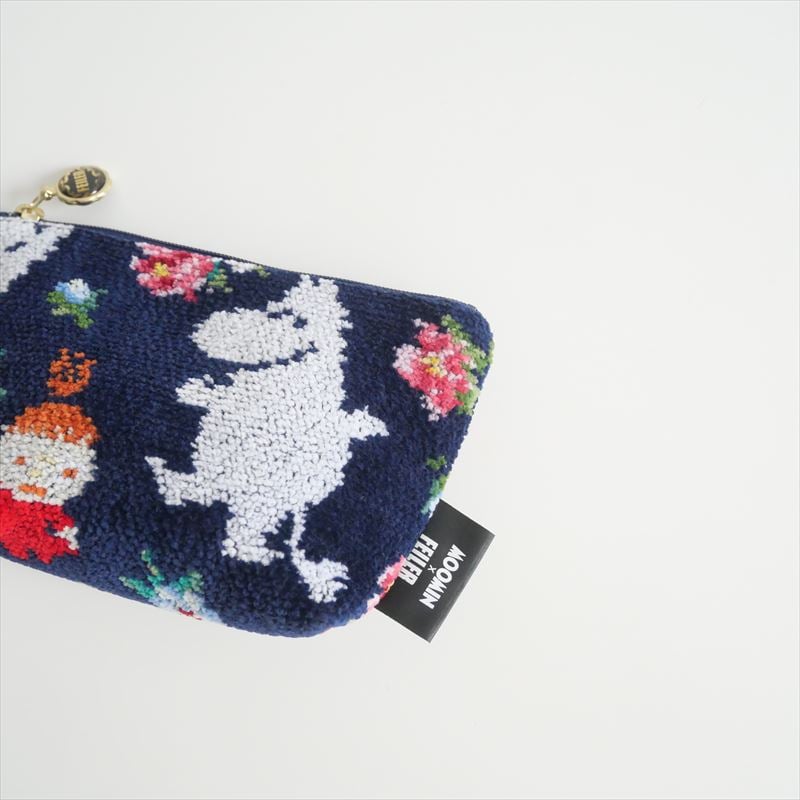 フェイラー×ムーミン　リトルミィ　ポーチ(小) MOOMIN リトルミイ 化粧ポーチ 花と一緒に ゴブラン織り 小物