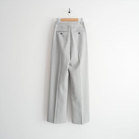 2025SS 未使用 KEINA RITA Wool W Tuck Belted Wide Pants in Gray KP251-023 2606-0583