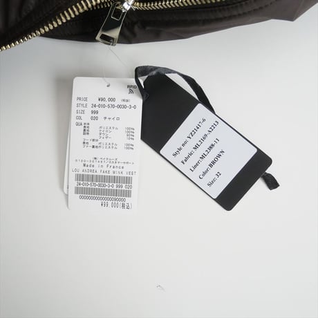 2024AW / 未使用 / L'Appartement購入品 / LOU ANDREA / FAKE MINK VEST / 24010570003030 / 2501-0865