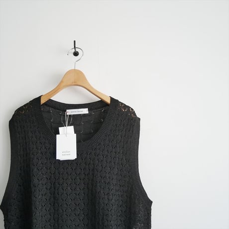2026SS今季 / 未使用 / atelier naruse cotton basket weave knit vest nakt-51 / 2604-0651