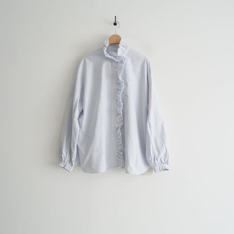 2024SS今季 / 未使用 / journal standard luxe / OXストライプ フリルブラウス / 24050440000010 / 2404-0297