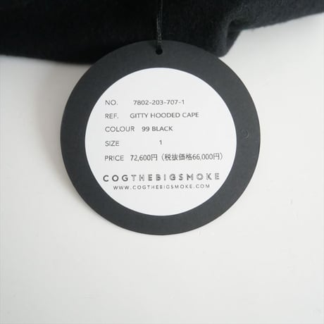 2022AW / 未使用 / COGTHEBIGSMOKE / GITTY HOODED CAPE / 7802-203-707-1 / 2410-2077