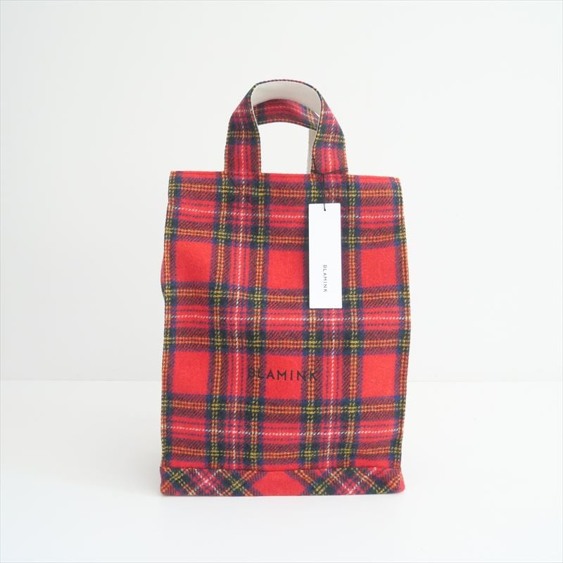 未使用新品　タグ付きブラミンク　チェック柄トートバッグ 楽天市場】【40%OFFセール】BLAMINK ブラミンク アルパカウール