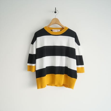 2022 / MARNI / ボーダーショートスリーブニット / GCMD0345Q / 2412-0910
