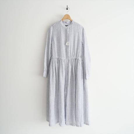 2021SS / 未使用 / R&D.M.Co-/OLDMANS TAILOR / ストライプオープンフロントドレス / 2400-0118