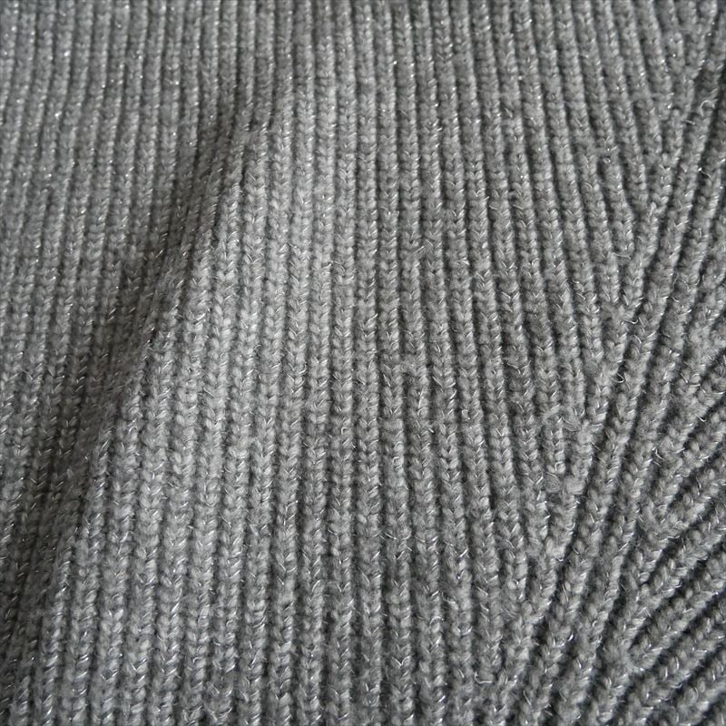 【美品】STRATA ラメミックスローゲージカーディガン　グレー 美品】STRATA ラメミックスローゲージカーディガン グレー