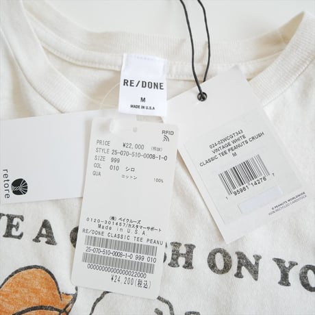 2025SS・人気完売品 / 未使用 / DEUXIEME CLASSE購入品 / RE/DONE / CLASSIC TEE PEANUTS CRUSH / 2601-0398