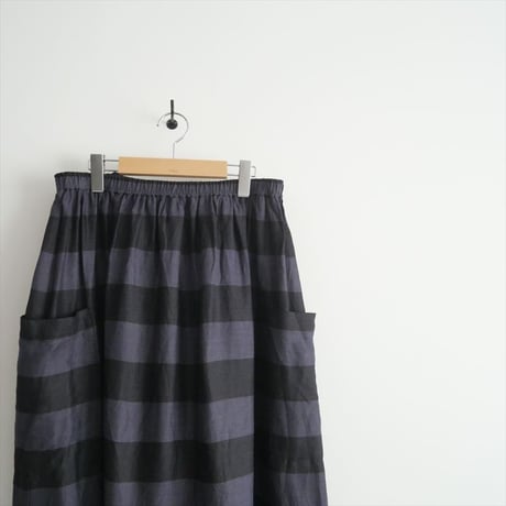 2023SS / 未使用 / journal standard luxe / リネンBigボーダー ギャザースカート / 23060440023020 / 2410-0956