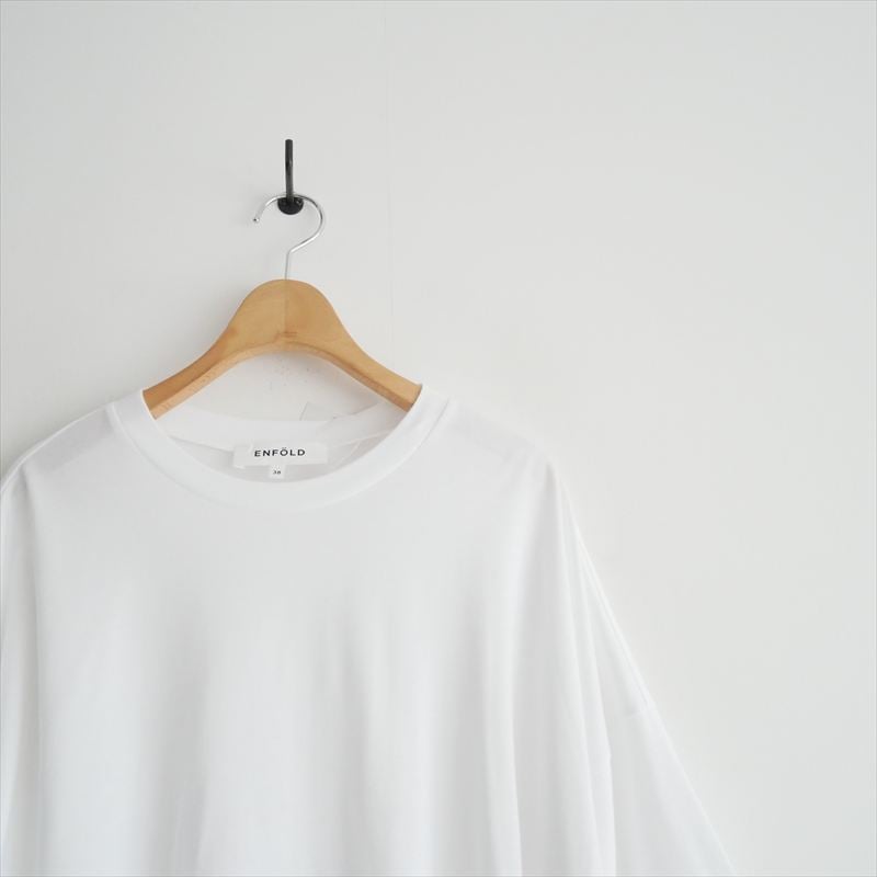 限定大幅お値下げ　ENFOLD  カットソー ホワイト　2025SS 未使用 2025SS / ENFOLD / SLIT BIG T-SHIRT / 300IS680-2