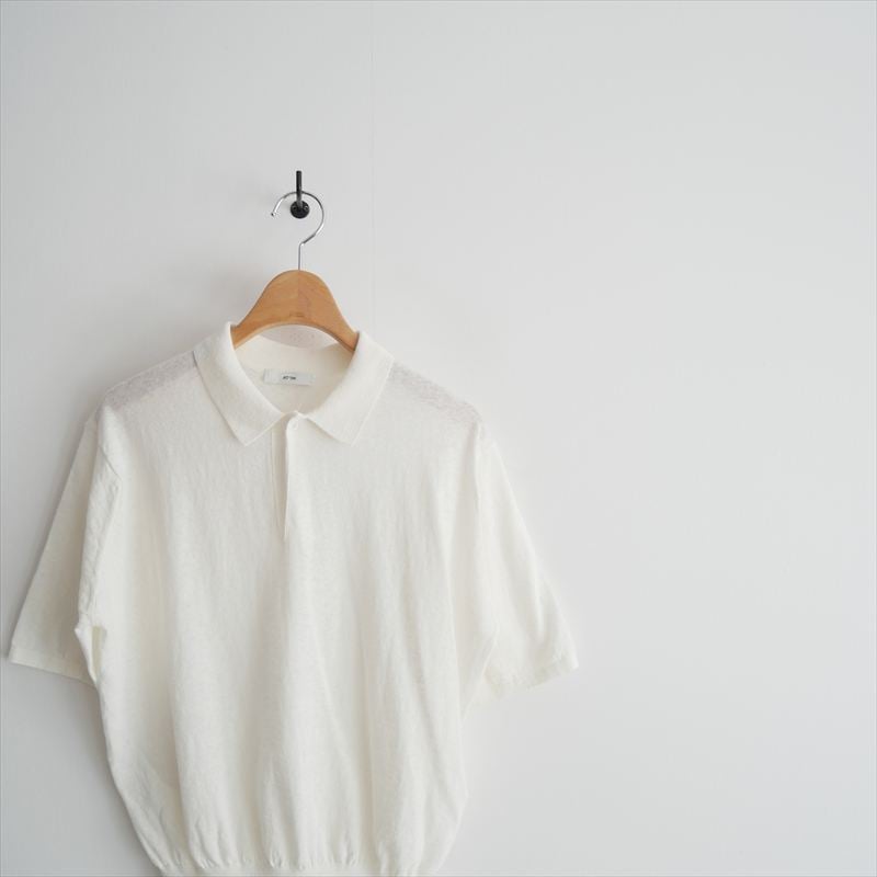 未使用 / ATON / RECYCLED FRESCA ポロ ニット / KRAGCM040 未使用 / ATON / RECYCLED FRESCA ポロ ニット / KRAGCM040
