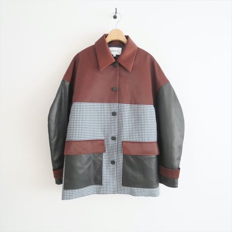 2021AW / ENFOLD / Synthetic Leather Sleeves Jaket / 300EA230-1090 / 2403-0084