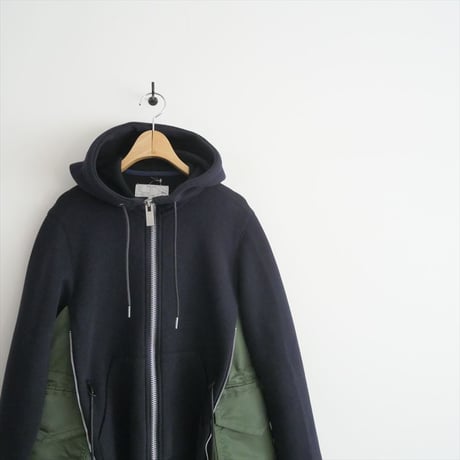 2024AW / sacai / Sponge Sweat x Nylon Twill Hoodie / SCW-077 / 2504-0597