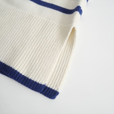 2023AW / Cloth&Cross / パネルボーダーボックス タートルネックセーター / HG-L890 / 2406-0067
