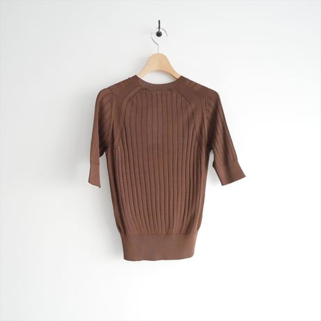 2025AW今季 / 未使用 / Demi-Luxe BEAMS別注 / SLOANE / 18ゲージ シルク リブ ハーフスリーブ / 64-05-0490-355 / 2512-1253