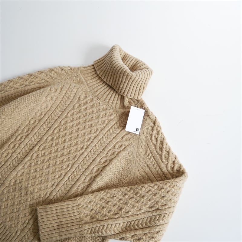 2023AW / UNION LAUNCH / カシミア混ケーブルハイネックニット / 381