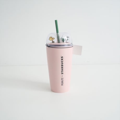2025SS今季 / STARBUCKS / PEANUTS ステンレスコールドカップタンブラー ピンク 473ml / 2507-0923
