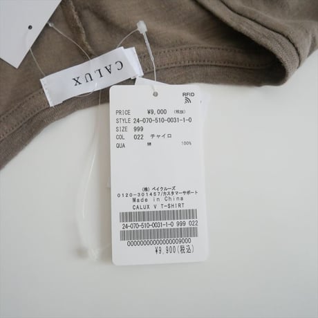 2024SS / 未使用 / DEUXIEME CLASSE別注 / CALUX / Vネック Tシャツ / 24070510003110 / 2408-0778