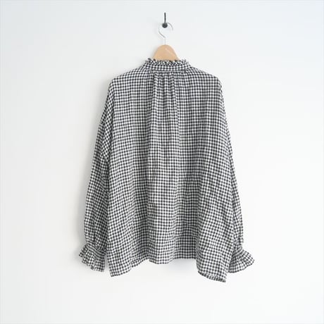 2024AW今季 / 未使用 / journal standard luxe / シャーリングチェック フリルパフブラウス / 24050440013030 / 2411-1671