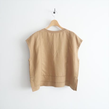 継続販売品・人気完売カラー / GALERIE VIE / リブコンビフレンチリネン フレンチスリーブプルオーバー / 23013101333 / 2507-0078