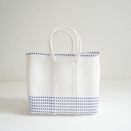 2026SS今季・人気完売品 Letra MERCADO BAG - HALF CHECK - White / Navy (S) 2606-0189