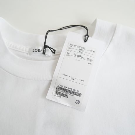 2025 / 未使用 / LOEFF / オーガニックコットン クロップド クレセントスリーブ カットソー / 8812-699-0032 / 2507-0233