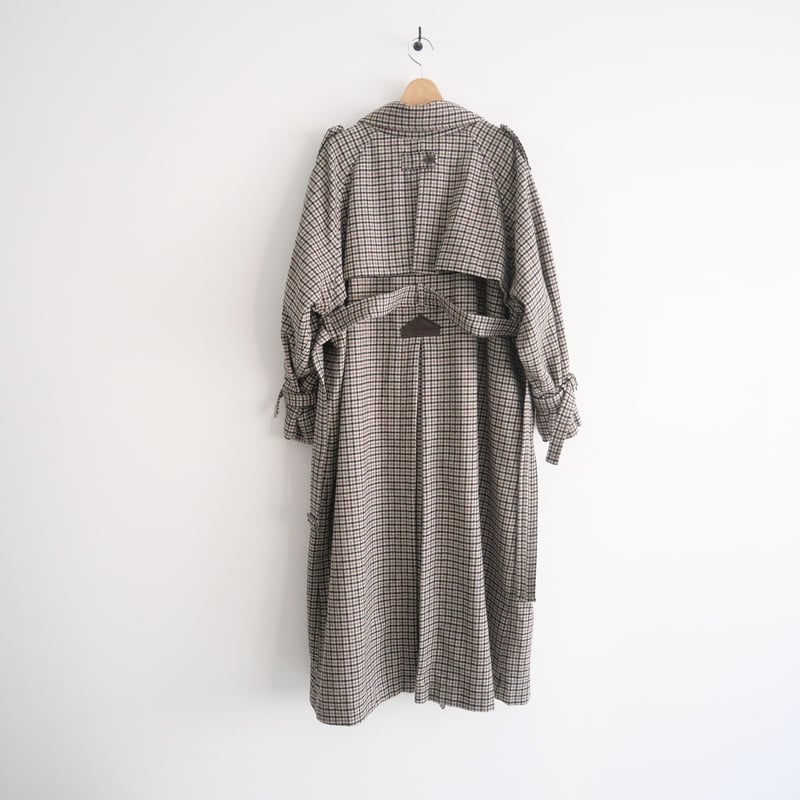 2021 / willfully / check wool trench long coat ...