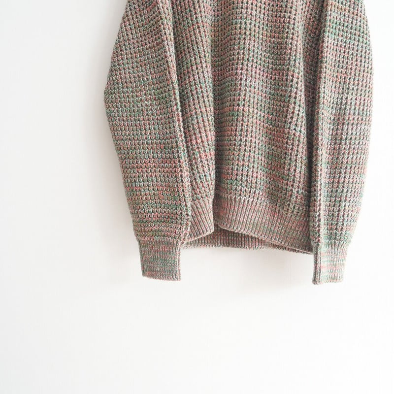 2020AW / CABaN / コットンカシミヤワッフルMIX クルーネックプル 