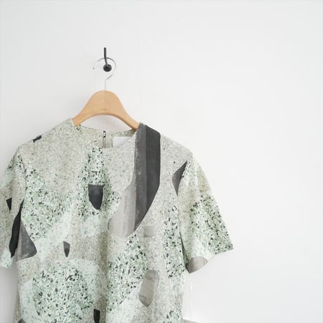 2025 / 未使用 / Mame Kurogouchi Marble Print Jersey Short Sleeve Top MM25FW-JS077 / 2605-0593