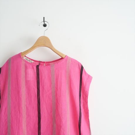 2023 / ICHI Antiquite's / LINEN DOBBY STRIPE SLEEVE LES P/O / HN801113 / 2309-0128