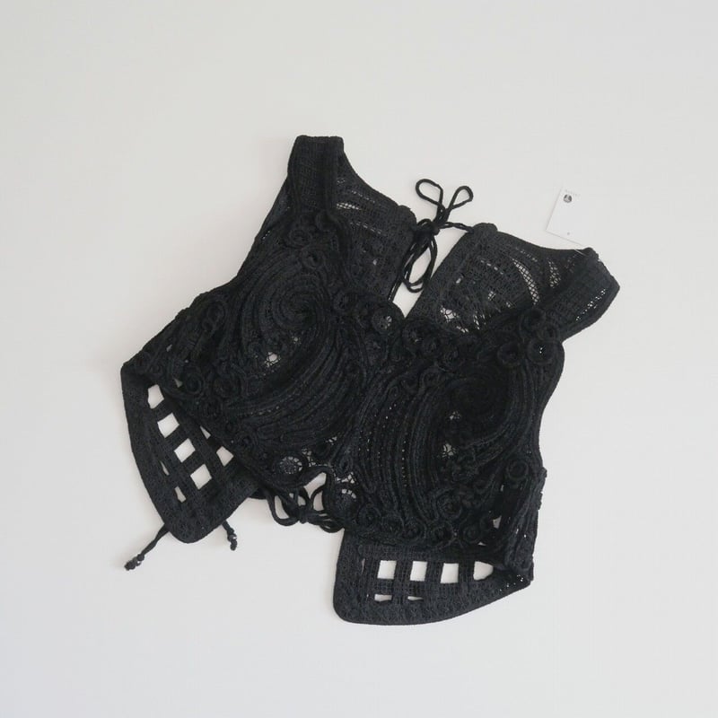【みほ】Mame Cord Embroidery Vest black Cord Embroidery Vest | Mame Kurogouchi