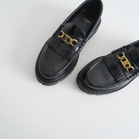 2023 / CELINE / トリオンフチェーン付き CELINE マーガレット ローファー / 2402-2069