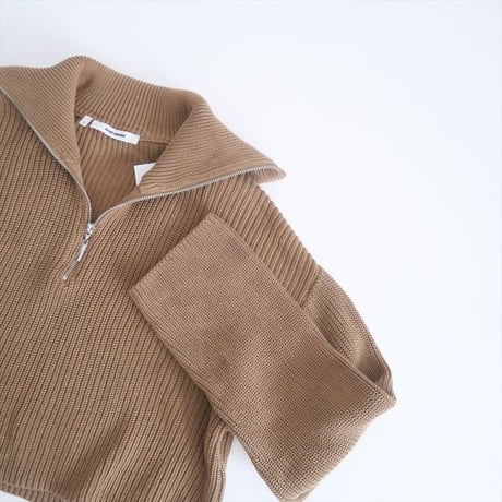 2022AW / AP STUDIO購入品 / OVAL SQUARE / ハーフジップクロップドニット / 22080587000630 / 2412-0563