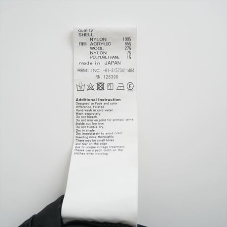 2022AW / L'Appartement購入品 / REMI RELIEF / Side Zip MA-1 / 22010570002630 / 2410-0726
