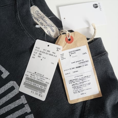 2024AW・人気完売品 / REMI RELIEF / FOOTBALL RAGLAN L/S Tシャツ(black) / 24070521003930 / 2501-0337