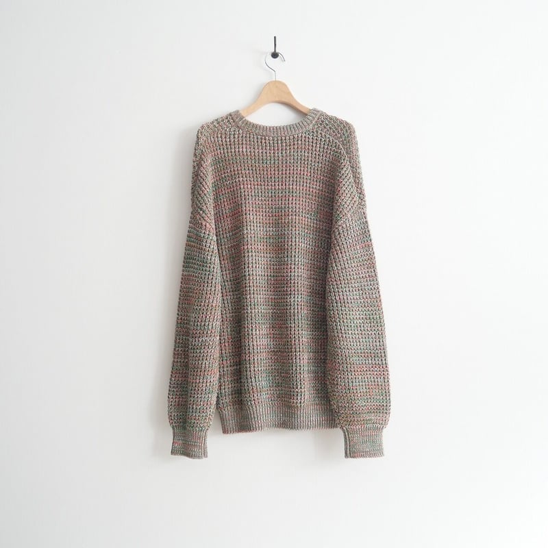 2020AW / CABaN / コットンカシミヤワッフルMIX クルーネックプル 