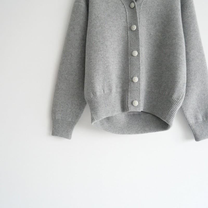 Drawer ドゥローパフスリーブカシミヤカーディガン 