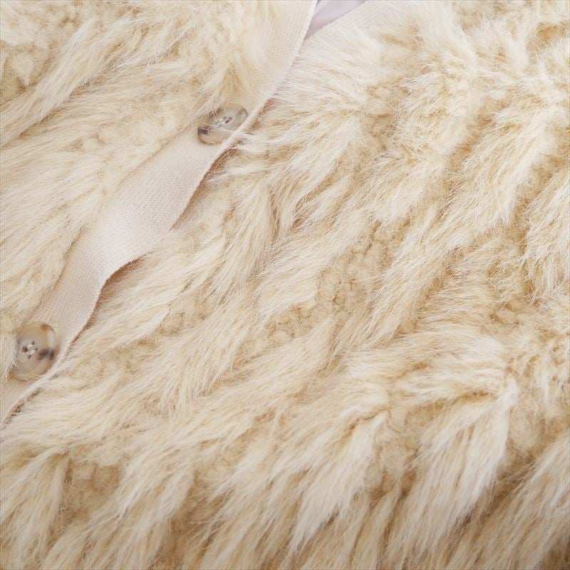 2023AW / THINK FUR / Fur×Knit Medium Cardigan