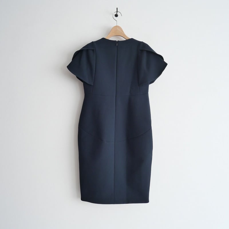 yoko chan ヨーコチャン ワンピース フレアスリーブ パール ネイビー