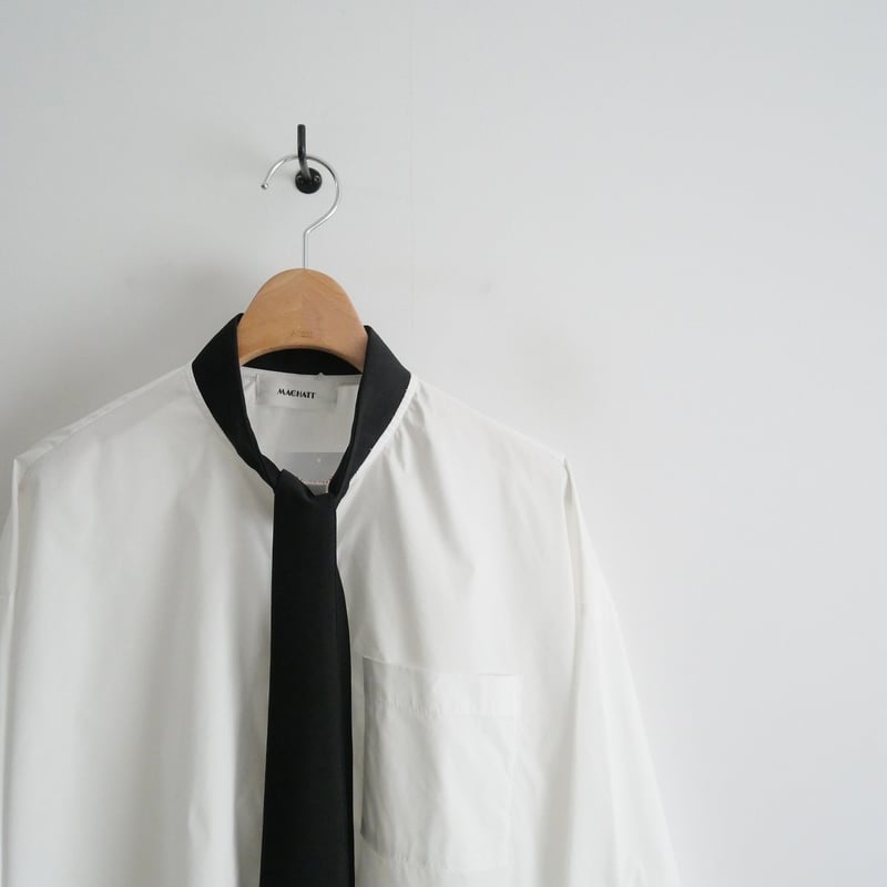 マチャットmachatt 完売品 タイドッキングシャツ　ホワイト×ブラックタイ 楽天市場】マチャットの通販 マチャットmachatt 完売品 タイドッキング