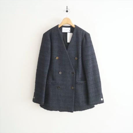 UNITED ARROWS / ツイード Vノーカラー ジャケット / 1522-144-2924 / 2403-0579